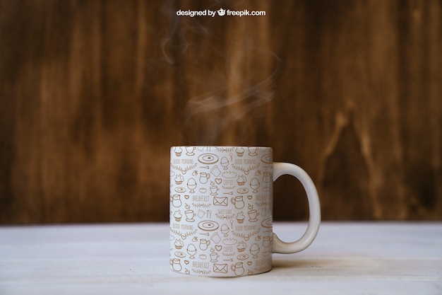 Breakfast mockup with coffee mug