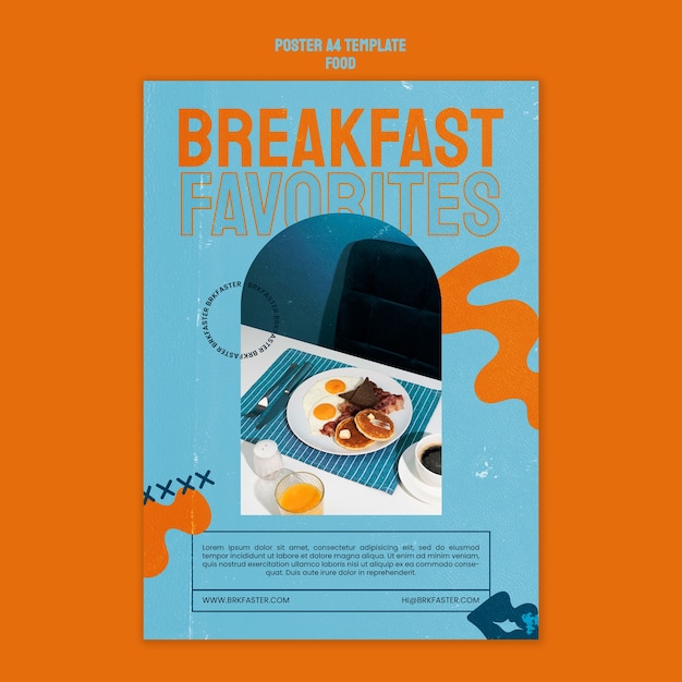 PSD breakfast restaurant vertical poster template