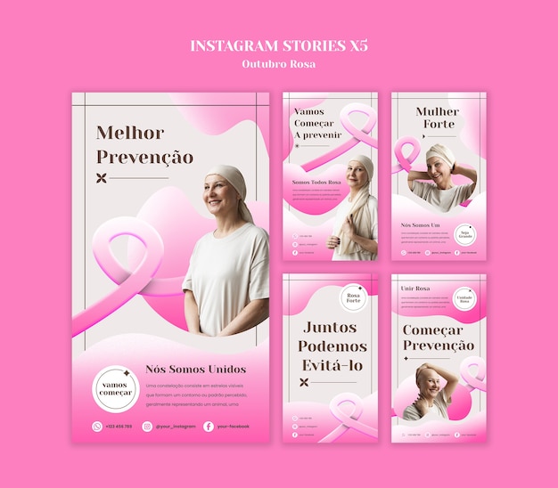 PSD breast cancer awareness instagram template design