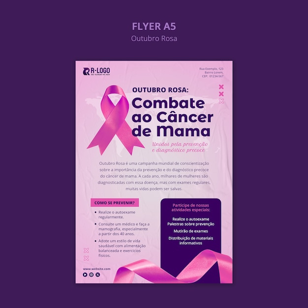 PSD breast cancer awareness month flyer template design