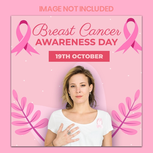 PSD breast cancer awareness month instagram post template