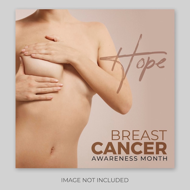 PSD breast cancer awareness month october social media post design template