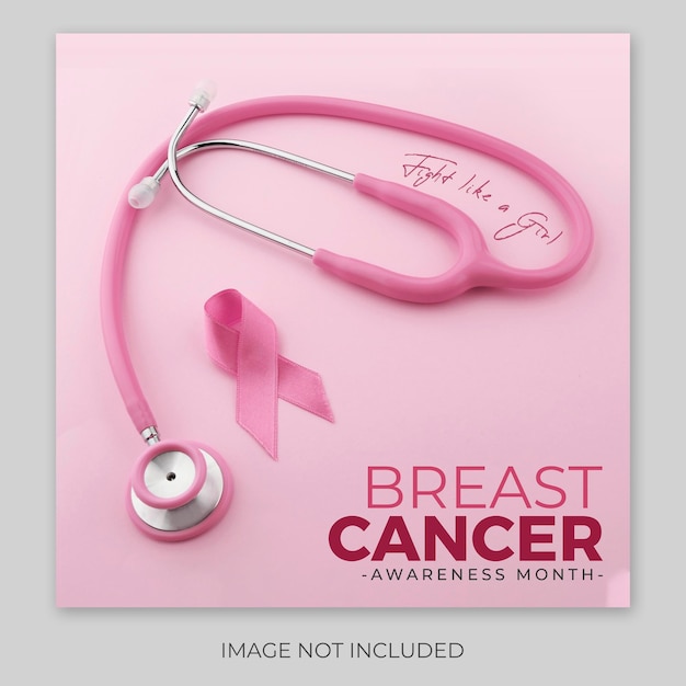 PSD breast cancer awareness month october social media post design template