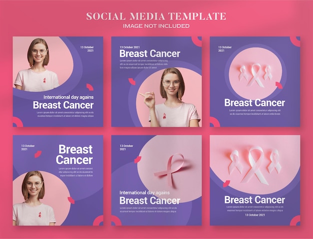 PSD breast cancer awareness month social media banner and instagram post template