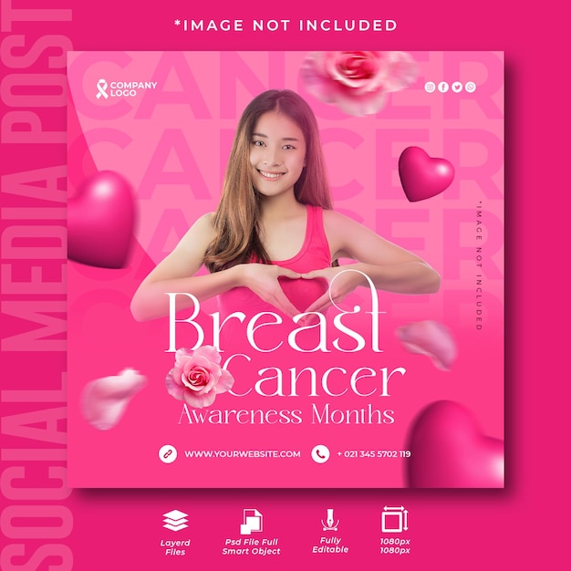 Breast Cancer Awareness Social Media Post Template