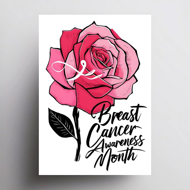 Breast cancer awareness Social media poster template design