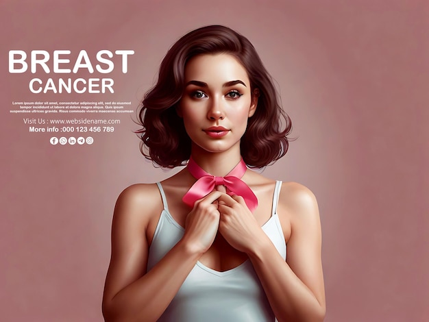 PSD breast cancer awareness social media poster template design