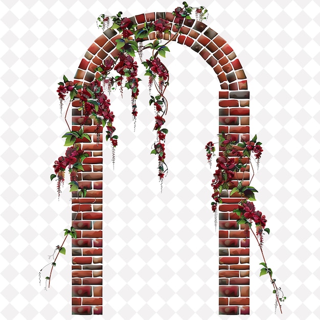 PSD a brick arch with vines growing out of it