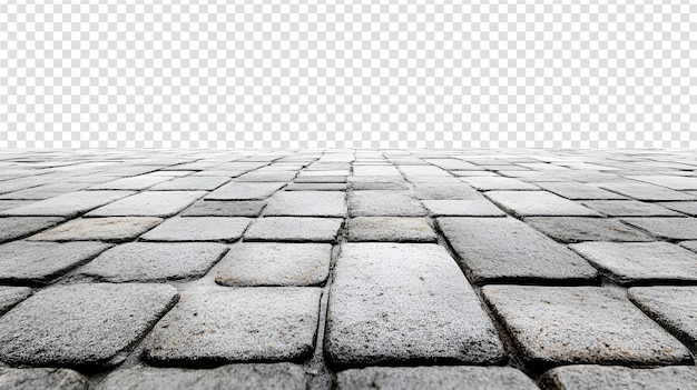 A brick floor with a square pattern of bricks on a transparent background