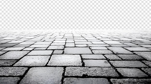 A brick floor with a square pattern of bricks on a transparent background