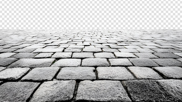 A brick floor with a square pattern of bricks on a transparent background