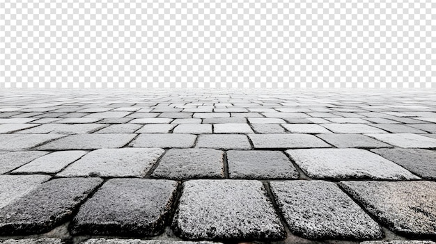 A brick floor with a square pattern of bricks on a transparent background