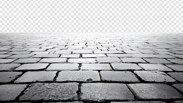 PSD a brick floor with a square pattern of bricks on a transparent background