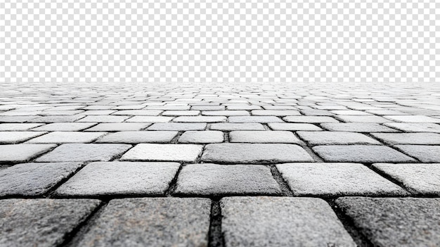 A brick floor with a square pattern of bricks on a transparent background