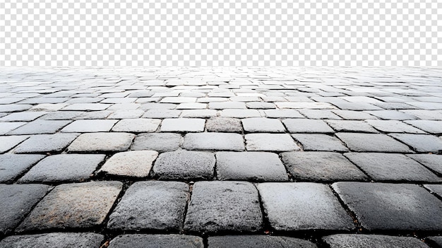 A brick floor with a square pattern of bricks on a transparent background