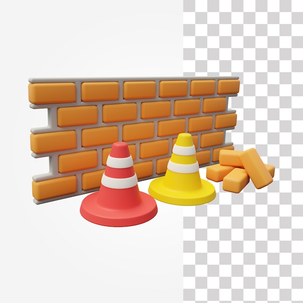 Brick wall 3d icon