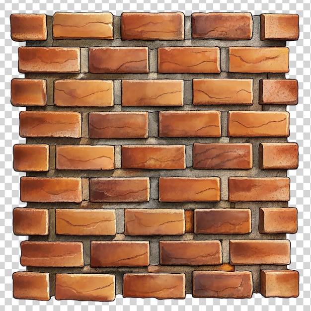 PSD brick wall isolated on transparent background