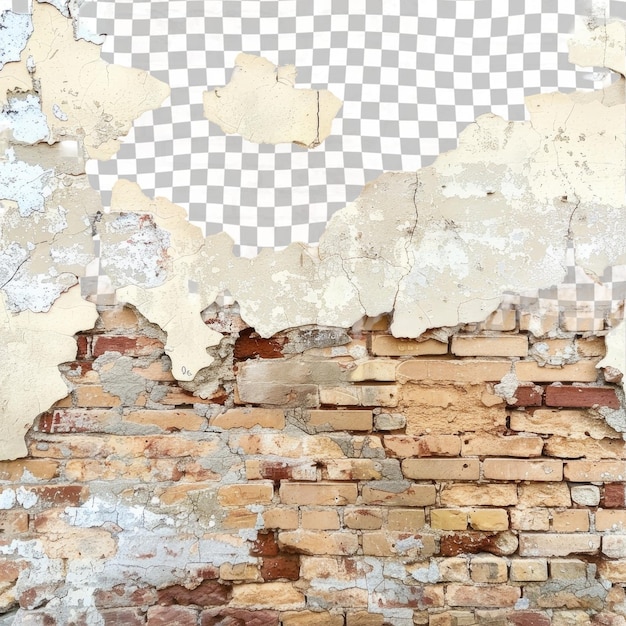 PSD a brick wall with a missing piece of peeling paint