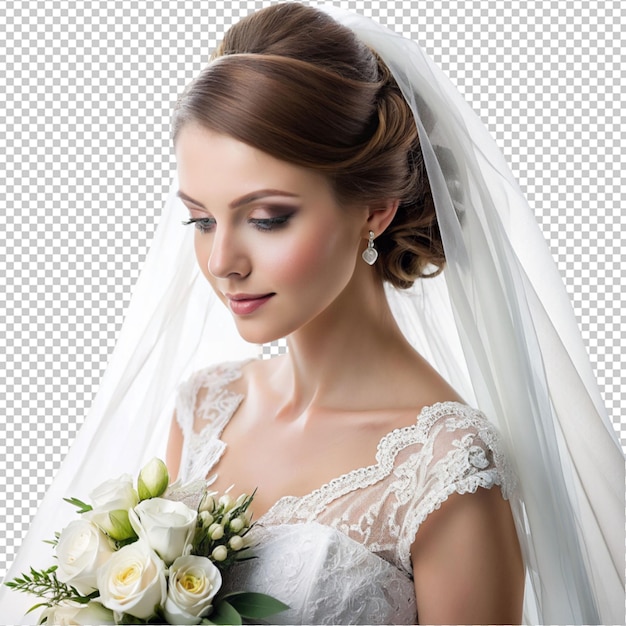 PSD bride isolated on transparent background