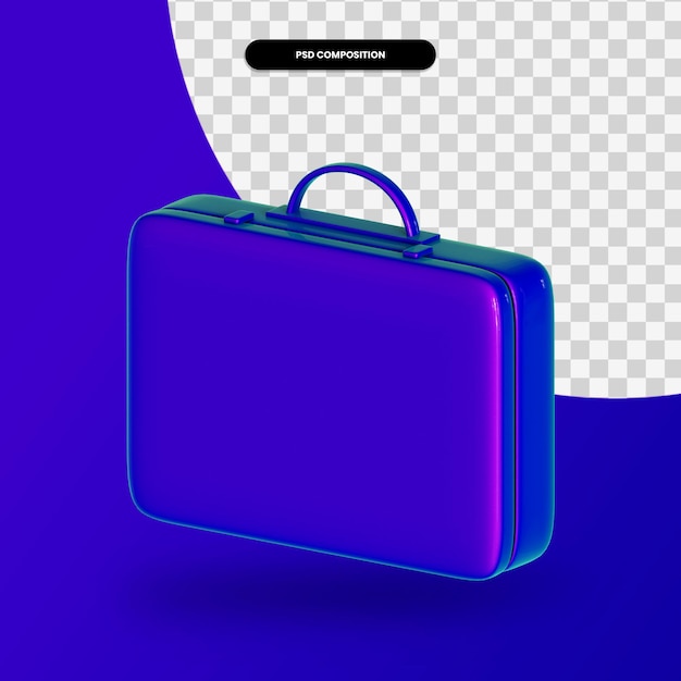 Briefcase 3d render illustration isolated