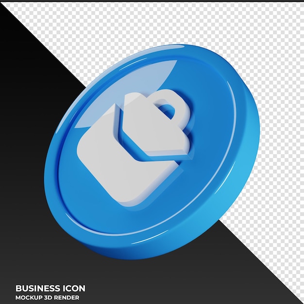 Briefcase Business Icon 3D Render Illustration