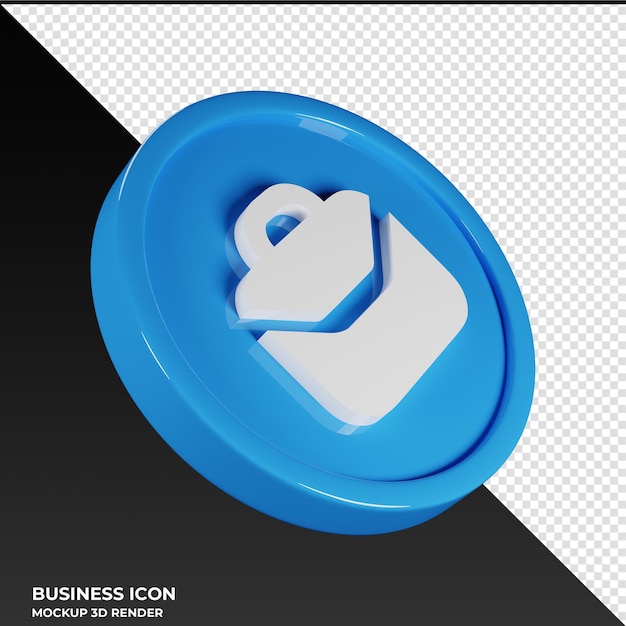 Briefcase Business Icon 3D Render Illustration