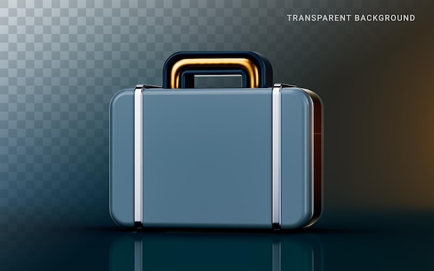 briefcase icon on dark background 3d render concept for business office work important file carry