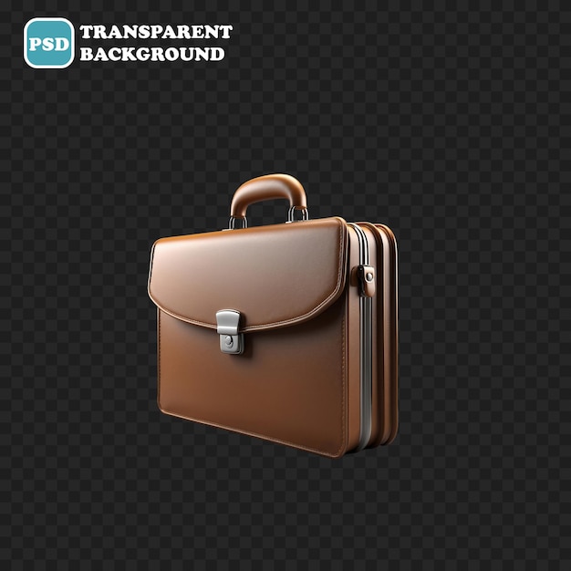 briefcase isolated 3d render illustration