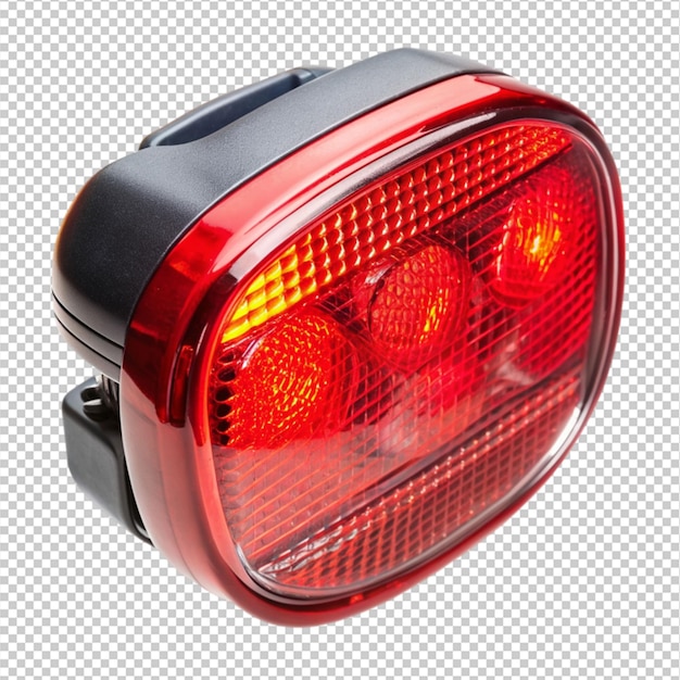 PSD bright bike tail light isolated on transparent background