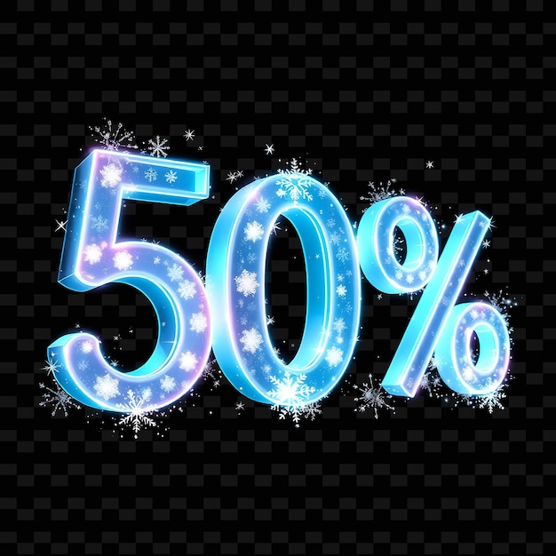 a bright blue neon sign that says percent