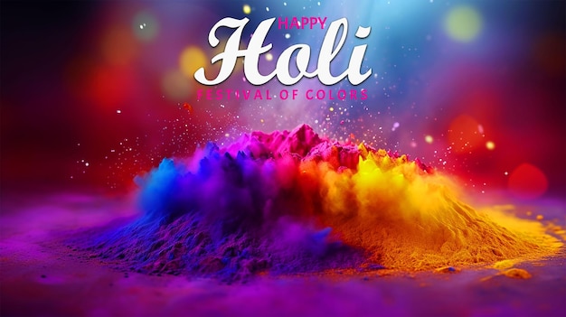 Bright Colored background of various Holi powder splash