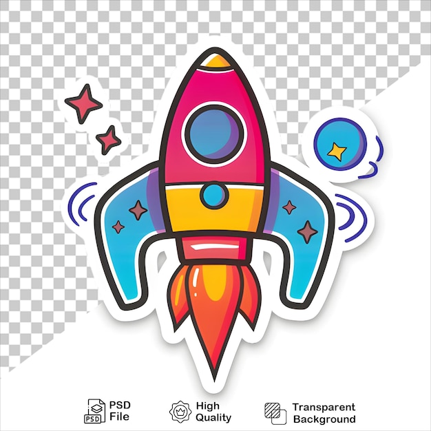 Bright Rocket Sticker PNG Transparent Background