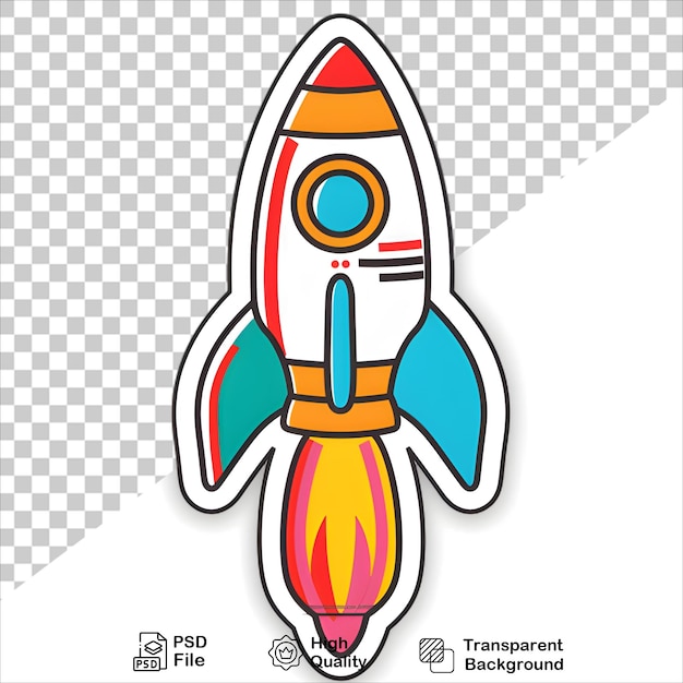 Bright Rocket Sticker PNG Transparent Background