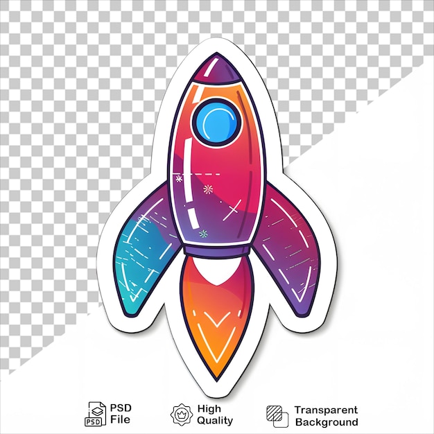 Bright Rocket Sticker PNG Transparent Background