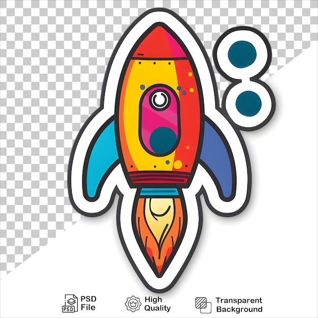 Bright Rocket Sticker PNG Transparent Background