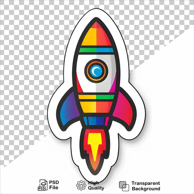 Bright Rocket Sticker PNG Transparent Background