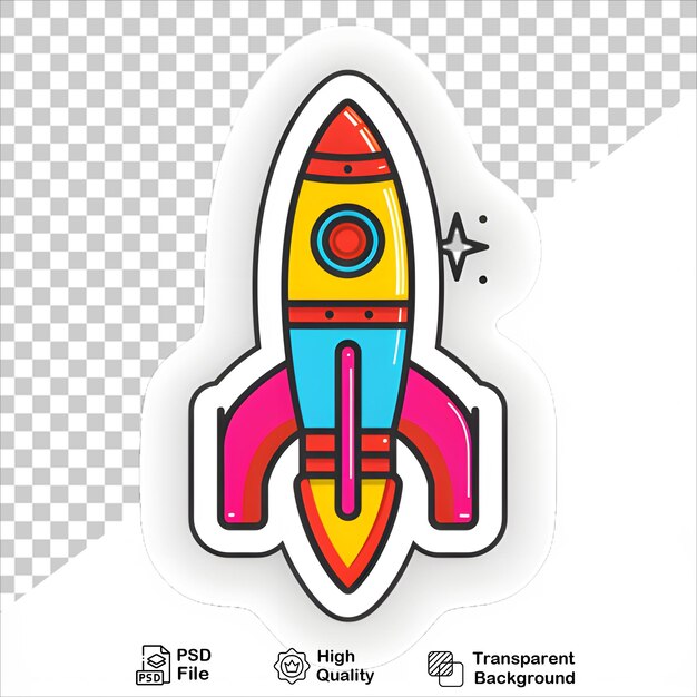 Bright Rocket Sticker PNG Transparent Background