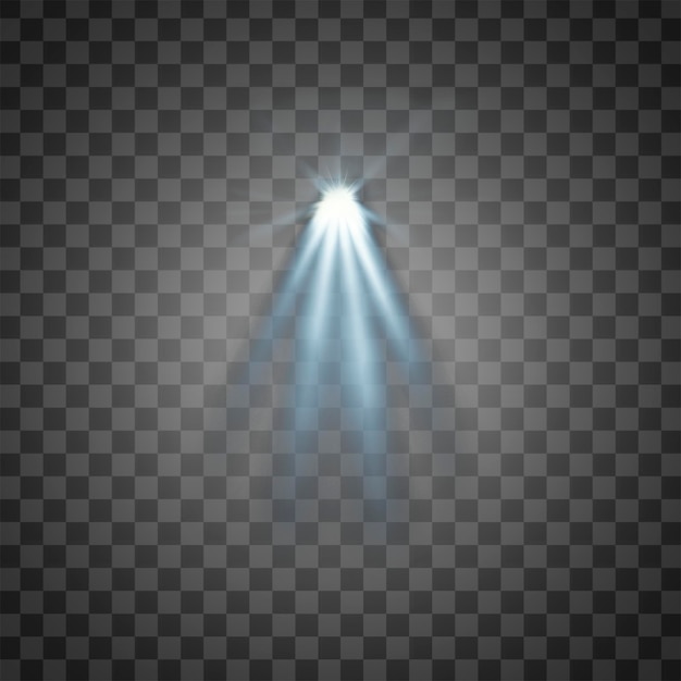 PSD bright spotlight with transparent background