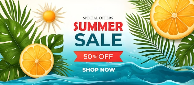 Bright Summer Big Sale Banner vector illustration background template