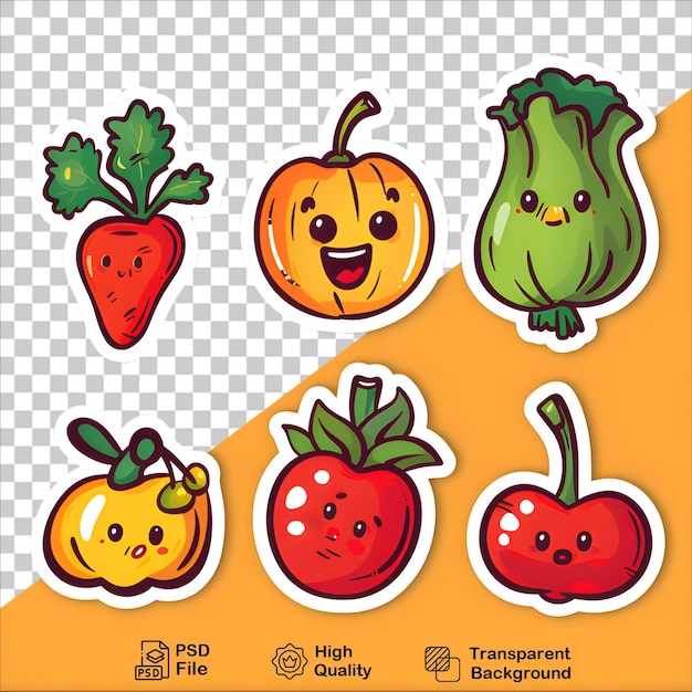 Bright and Vibrant Fruit and Veggie Stickers