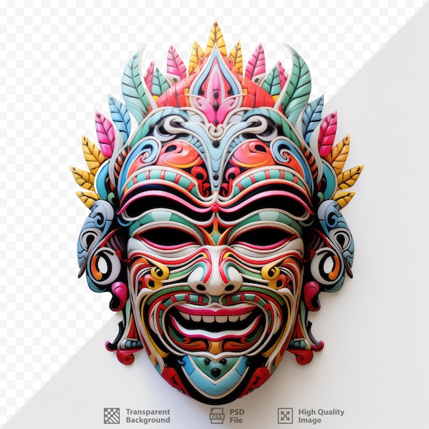 Bright and vibrant Thai Khon mask design