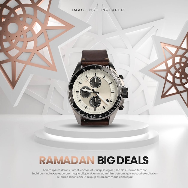 Bright White Gold Ramadan Sale Podium