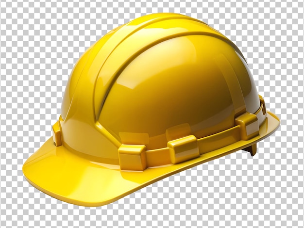 PSD a bright yellow construction helmet resting on a surface ready for use at a job site during daylight hours transparent