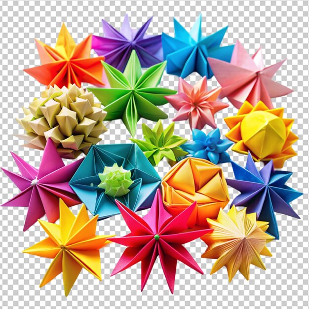 Brightly colored origami paper