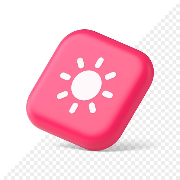 Brightness button sun light warm cold contrast digital interface 3d icon symbol website element