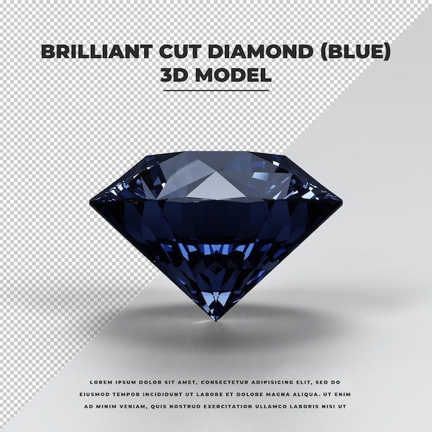 Brilliant cut Diamond blue