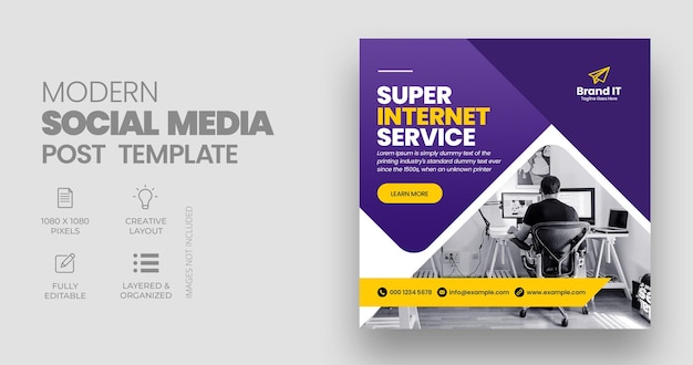 Broadband Social Media Post or Web Banner Template