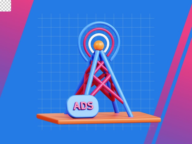 Broadcasting advertisement 3d icon