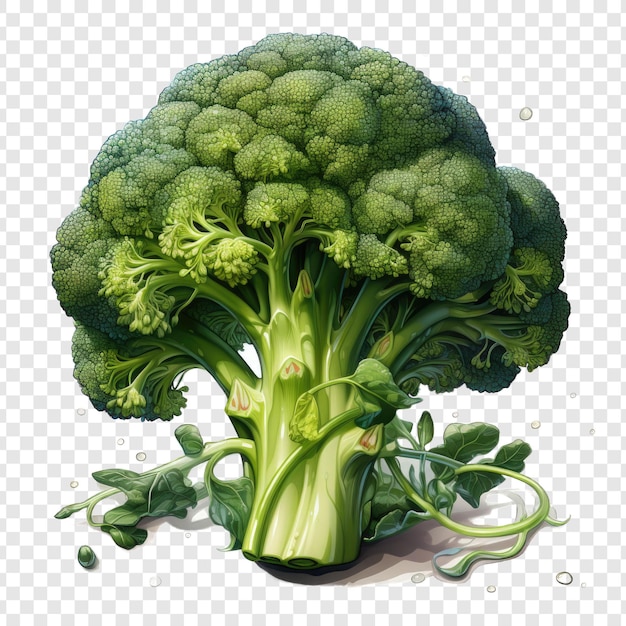 Broccoli isolated style png with White background cartoon generative IA