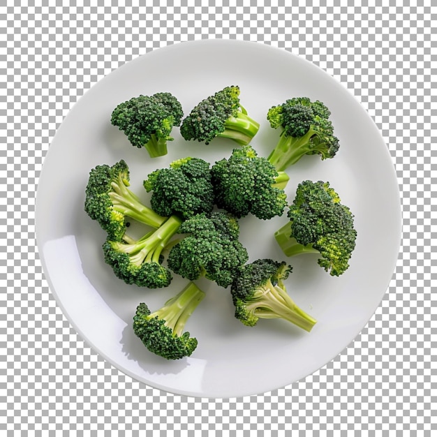 Broccoli in a Plate on Transparent Background Ai Generated